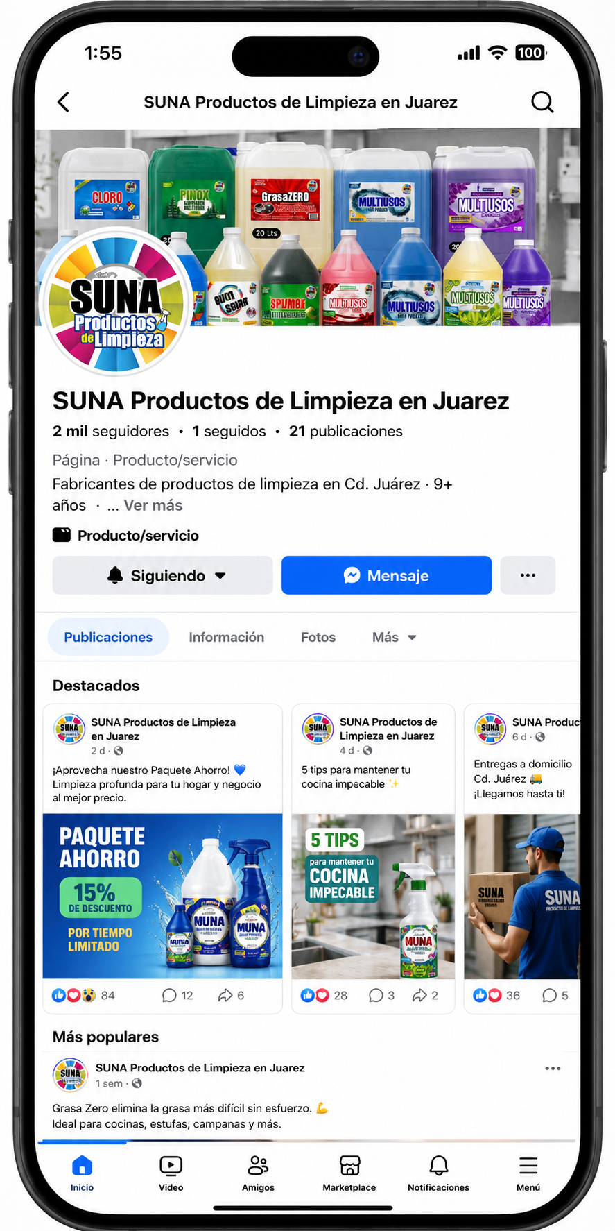 SUNA en Facebook